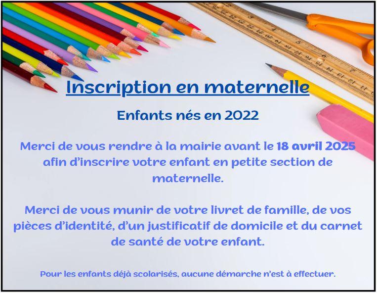 Inscriptions scolaires 2025